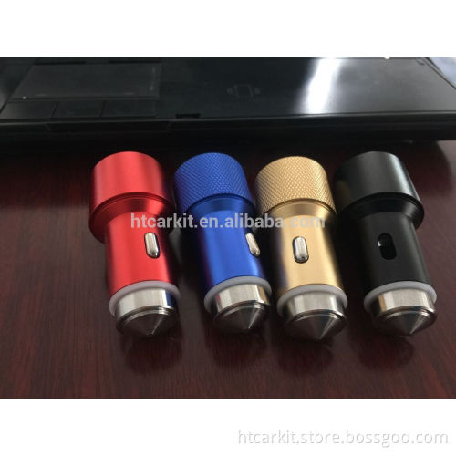 2016 Fashion High quality dual usb car charger 2.4a with safety hammer function showkoo